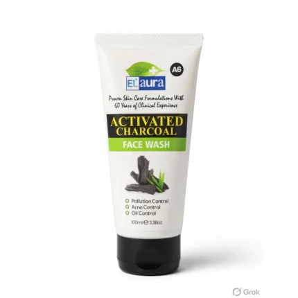 el aura activated charcoal face wash