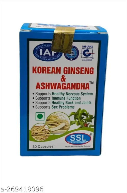 Korean Ginseng & Ashwagandha Capsules (30caps) - Image 1