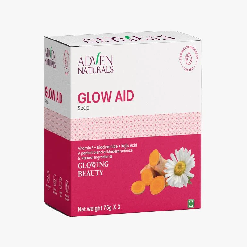 adven glow aid soap combo Adven Naturals Glow Aid Soap Combo | Niacinamide & Kojic Acid Soap (225gm) - Image 1